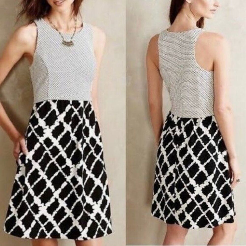 Anthropologie Aleida Tabitha Women Mixed Print Sleeveless Dress Size 0